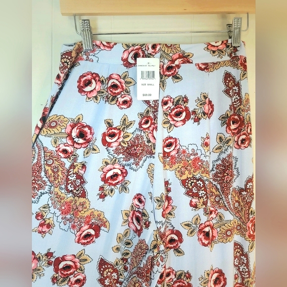 WAYF Small Paisley Floral Wide Leg Pants NWT - Picture 5 of 13